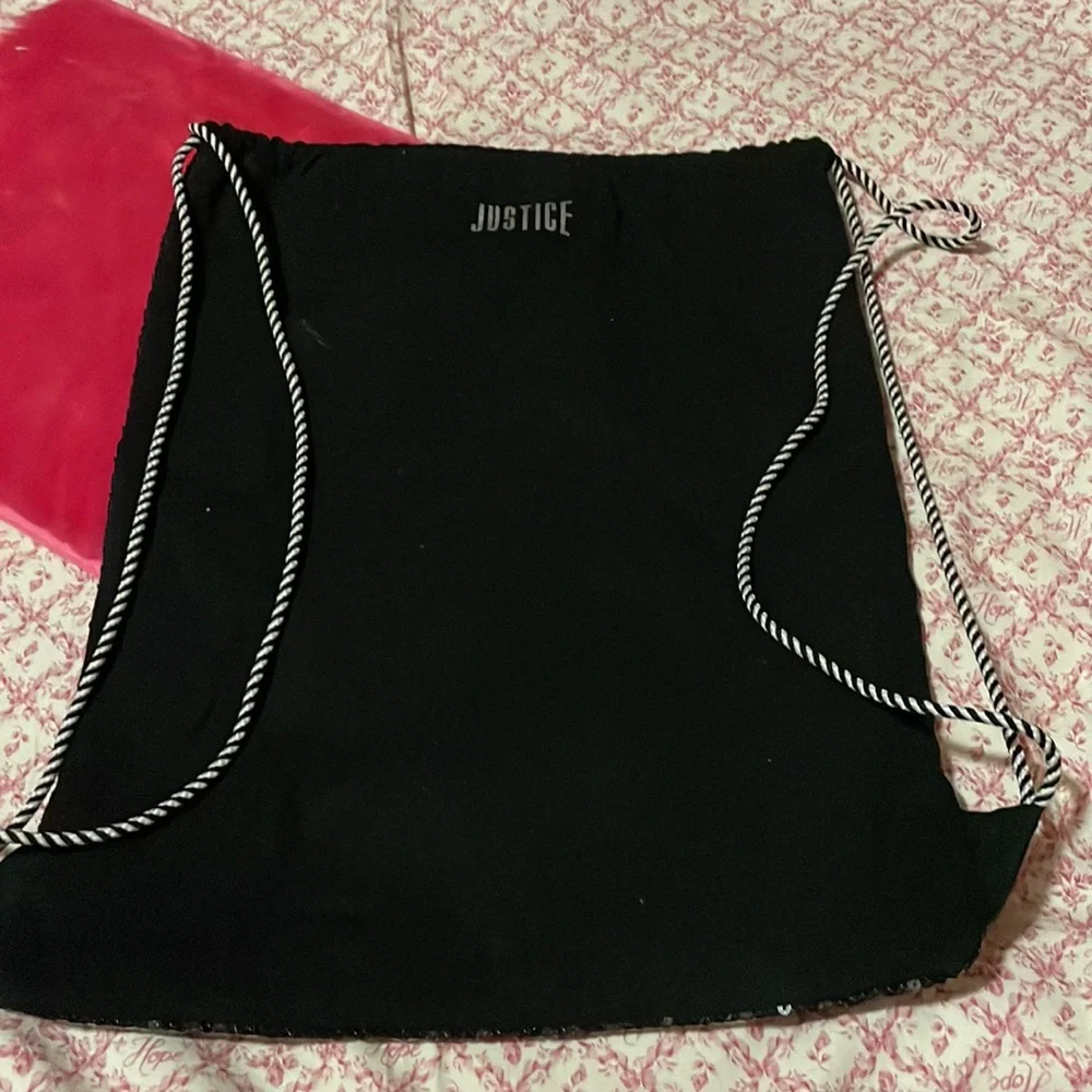 Girl Hero Justice Sequin Drawstring Bag